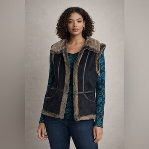 Sharon Young Black Faux Fur Vest